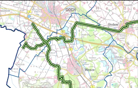 Seismik Niederrhein Streckenplanung Zoom Goch (Rechte: Geologischer Dienst NRW)