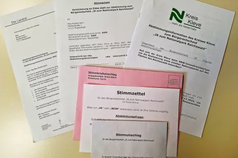 Abstimmungsunterlagen zum Bürgerentscheid (Rechte: Kreis Kleve)